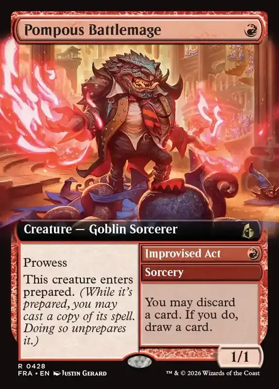 MTG Reality Fracture Card List - Pompous Battlemage // Improvised Act #428