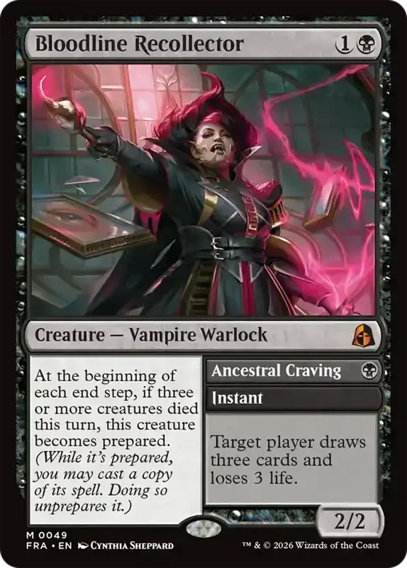 MTG Reality Fracture Card List - Bloodline Recollector // Ancestral Craving #49