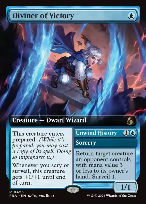 MTG Reality Fracture Card List - Diviner of Victory // Unwind History #425