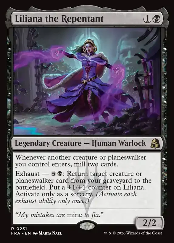 MTG Reality Fracture Card List - Liliana the Repentant #231