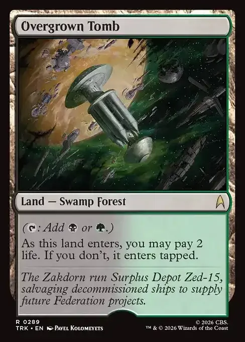MTG Star Trek Card List - Overgrown Tomb (TRK 289) 123/177