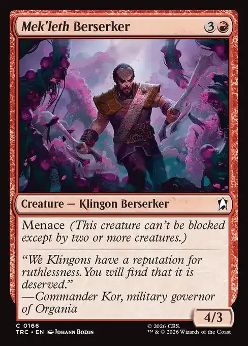 MTG Star Trek Card List - Mek'leth Berserker (TRC 166) 023/177