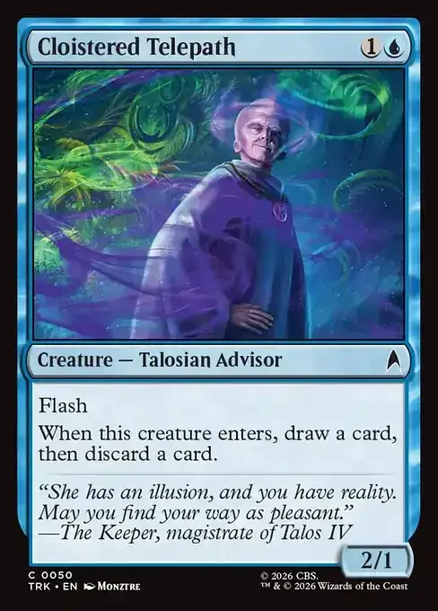MTG Star Trek Card List - Cloistered Telepath (TRK 50) 058/177