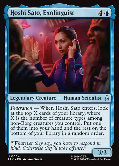 MTG Star Trek Card List - Hoshi Sato, Exolinguist (TRK 64) 064/177