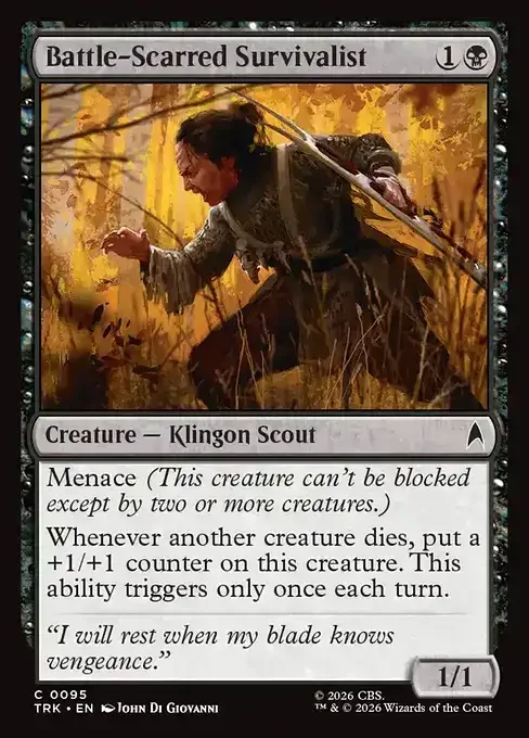 MTG Star Trek Card List - Battle-Scarred Survivalist (TRK 95) 072/177