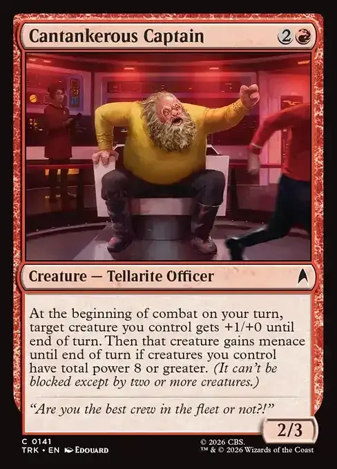 MTG Star Trek Card List - Cantankerous Captain (TRK 141) 087/177