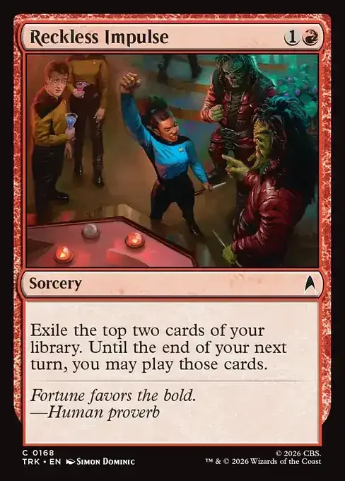 MTG Star Trek Card List - Reckless Impulse (TRK 168) 097/177