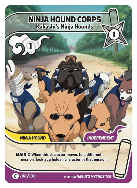 Naruto Konoha Shido Card List - Ninja Hound Corps 100/130