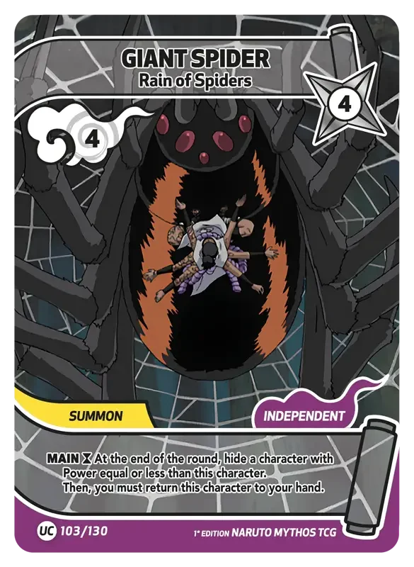 Naruto Konoha Shido Card List - Giant Spider 103/130