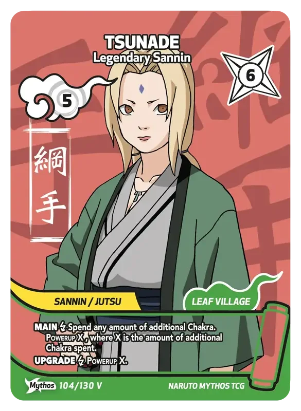 Naruto Konoha Shido Card List - Tsunade 104/130 Mythos