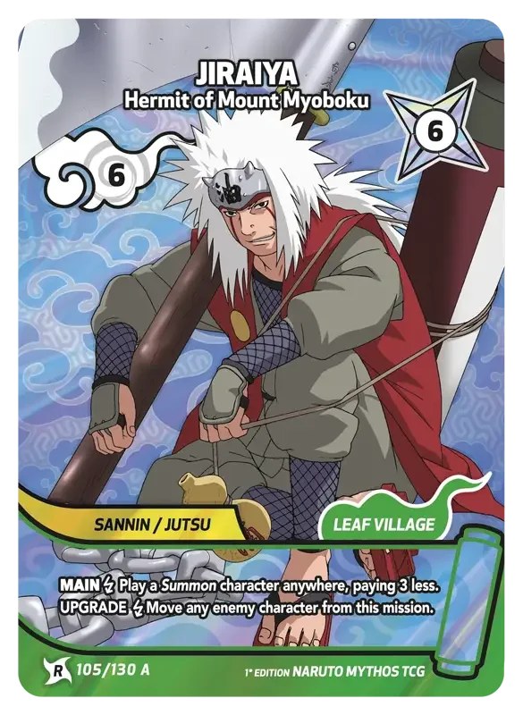 Naruto Konoha Shido Card List - Jiraiya 105/130 Rare Art