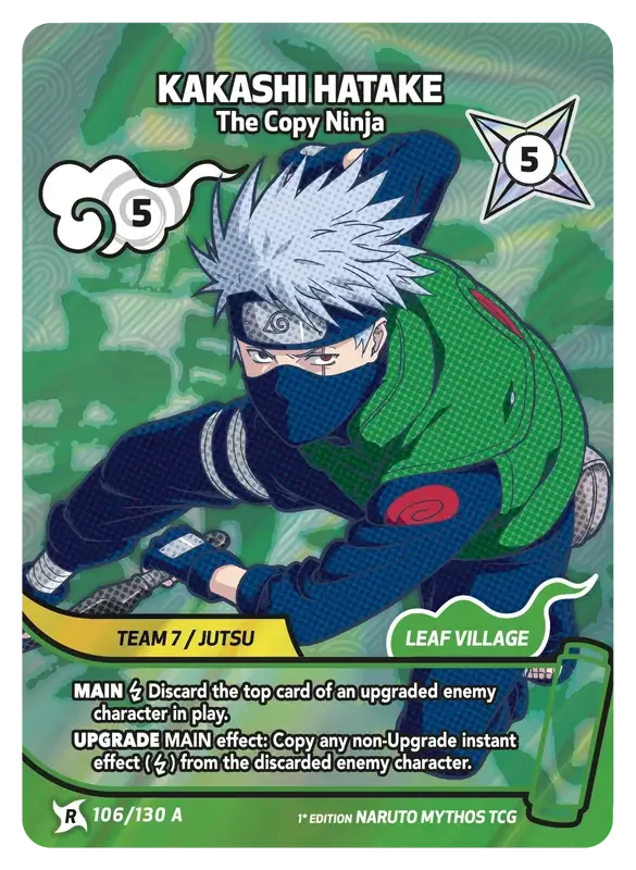 Naruto Konoha Shido Card List - Kakashi Hatake 106/130 Rare Art