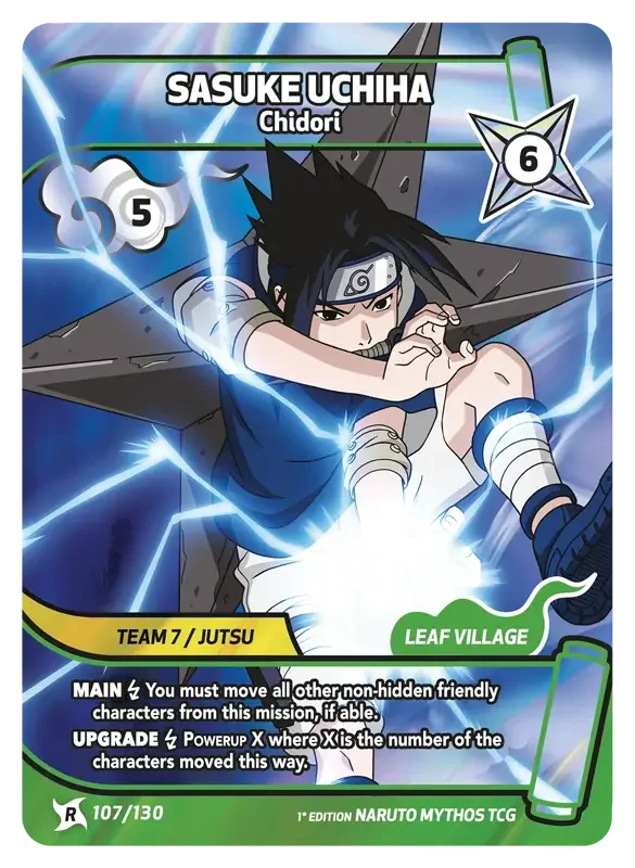 Naruto Konoha Shido Card List - Sasuke Uchiha 107/130 Rare