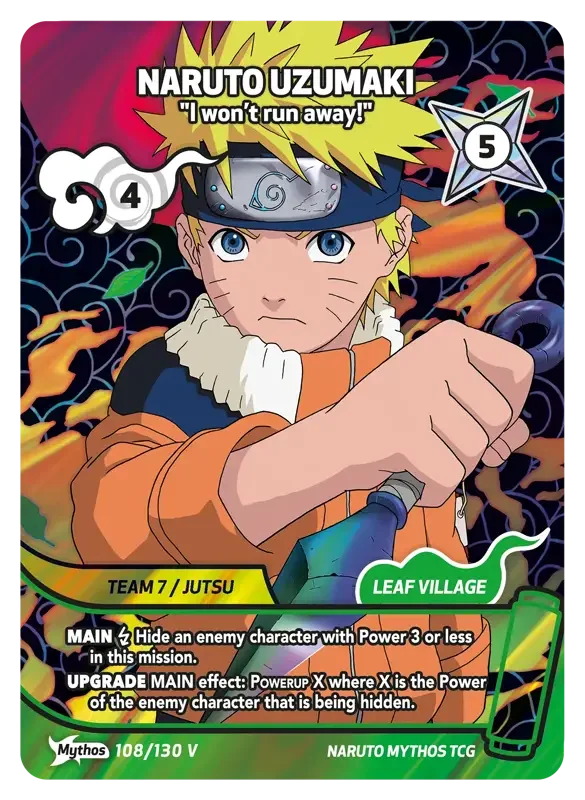 Naruto Konoha Shido Card List - Naruto Uzumaki 108/130 Mythos