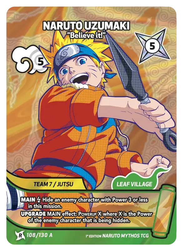 Naruto Konoha Shido Card List - Naruto Uzumaki 108/130 Rare Art