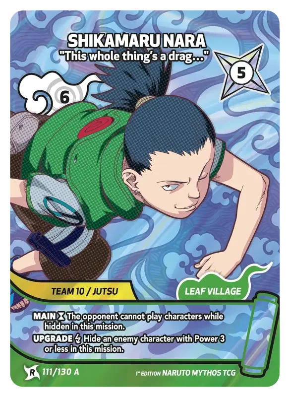 Naruto Konoha Shido Card List - Shikamaru Nara 111/130 Rare Art