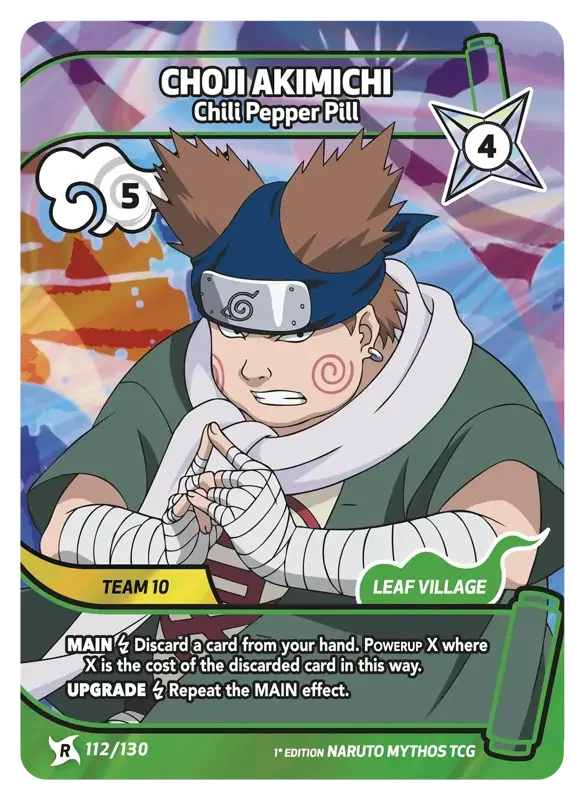 Naruto Konoha Shido Card List - Choji Akimichi 112/130 Rare