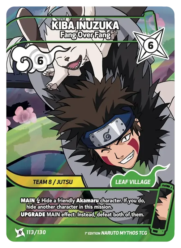 Naruto Konoha Shido Card List - Kiba Inuzuka 113/130 Rare