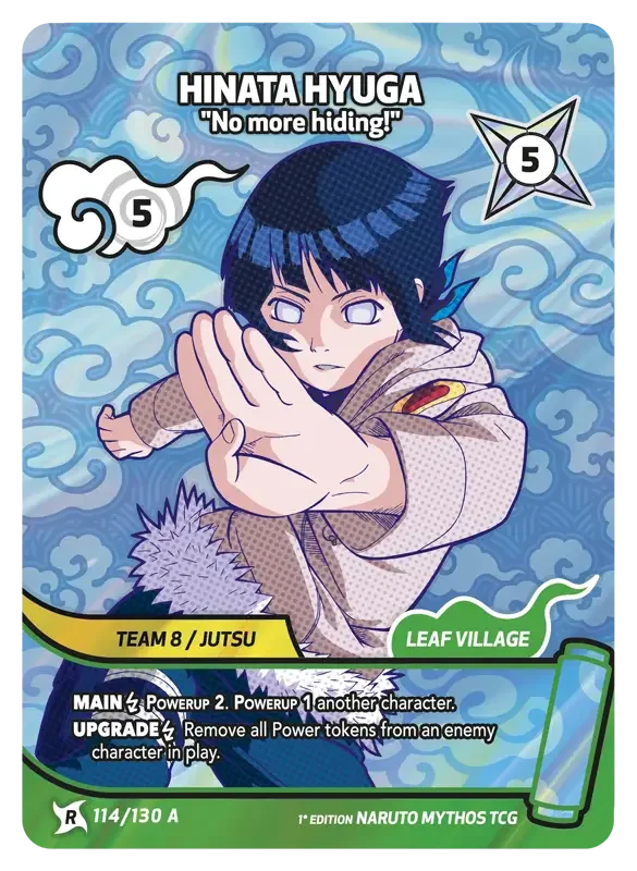 Naruto Konoha Shido Card List - Hinata Hyuga 114/130 Rare Art