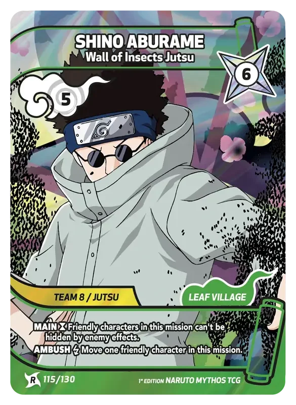 Naruto Konoha Shido Card List - Shino Aburame 115/130 Rare