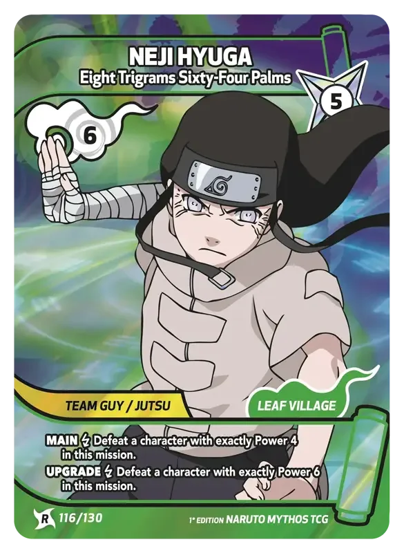 Naruto Konoha Shido Card List - Neji Hyuga 116/130 Rare