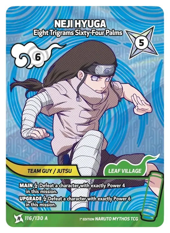 Naruto Konoha Shido Card List - Neji Hyuga 116/130 Rare Art