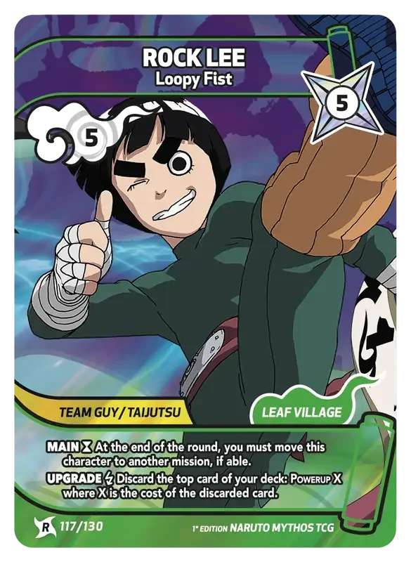 Naruto Konoha Shido Card List - Rock Lee 117/130 Rare