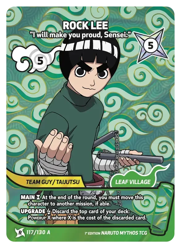 Naruto Konoha Shido Card List - Rock Lee 117/130 Rare Art