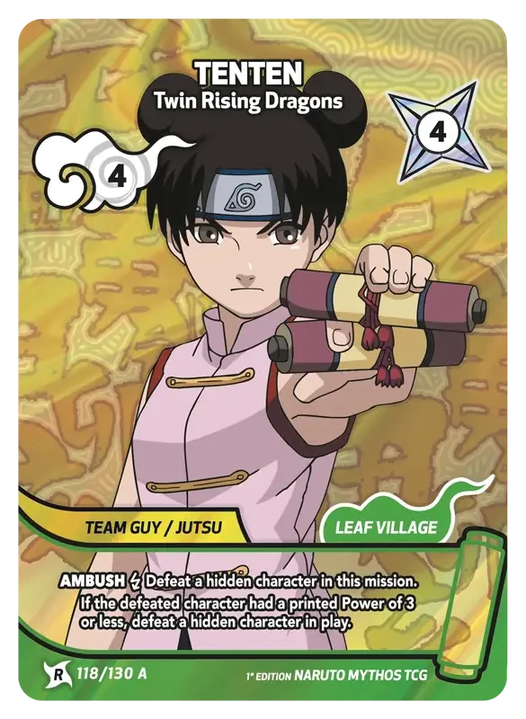 Naruto Konoha Shido Card List - Tenten 118/130 Rare Art