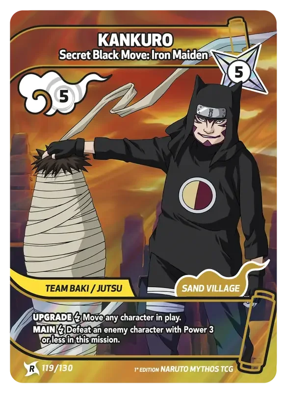 Naruto Konoha Shido Card List - Kankuro 119/130 Rare 