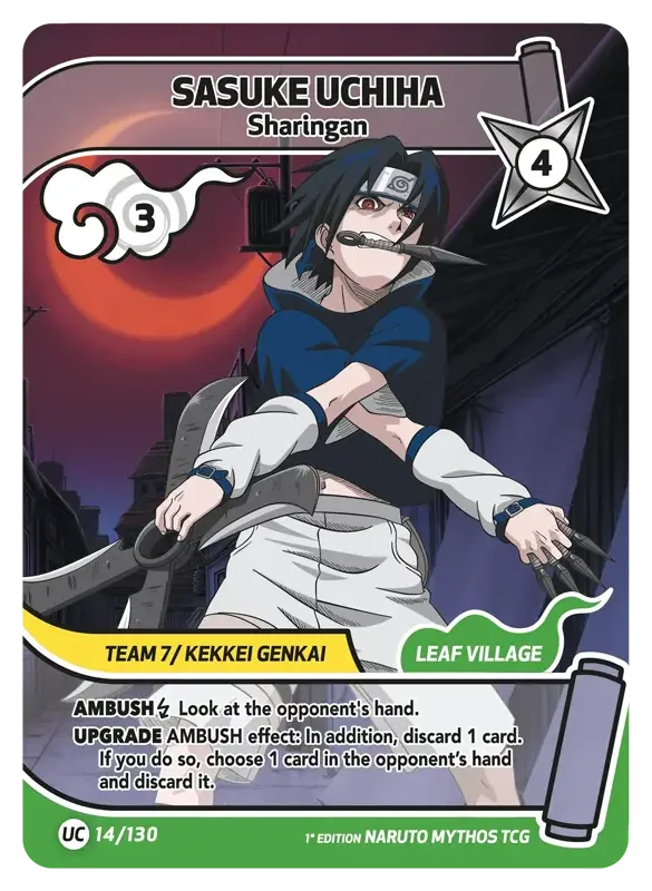 Naruto Konoha Shido Card List - Sasuke Uchiha 014/130
