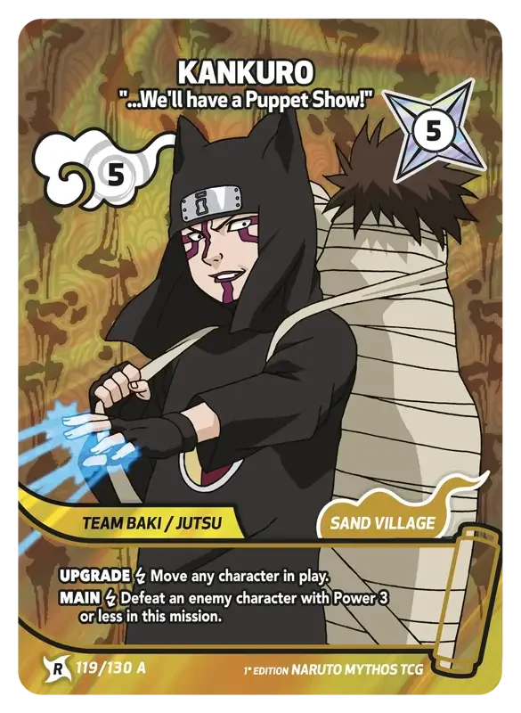 Naruto Konoha Shido Card List - Kankuro 119/130 Rare Art