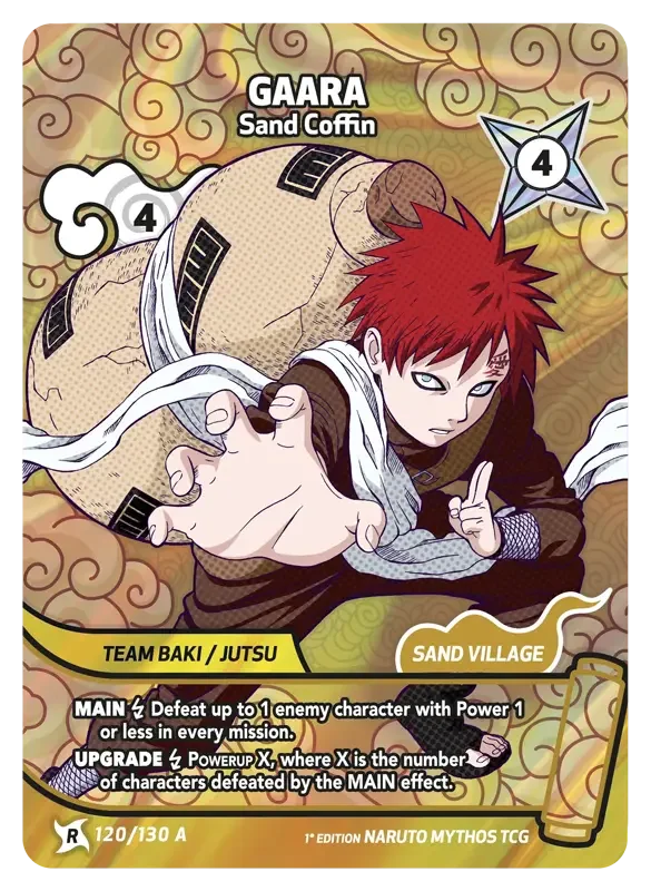 Naruto Konoha Shido Card List - Gaara 120/130 Rare Art