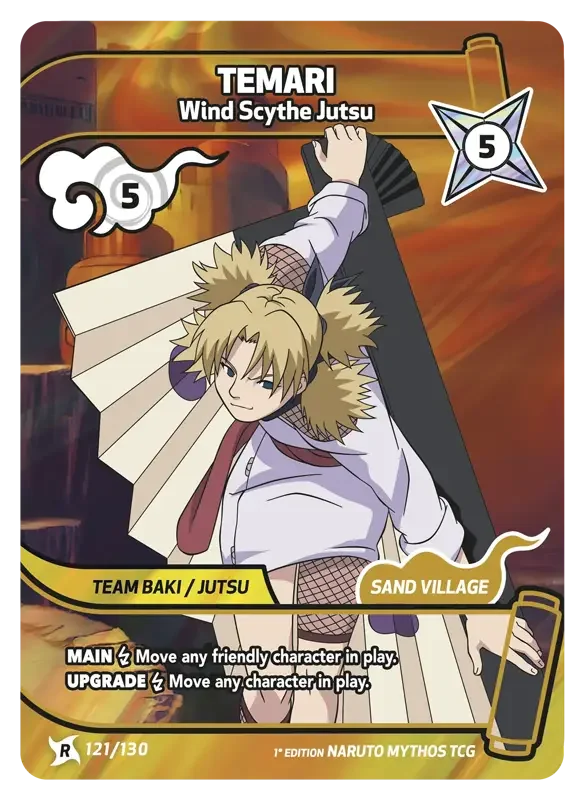 Naruto Konoha Shido Card List - Temari 121/130 Rare