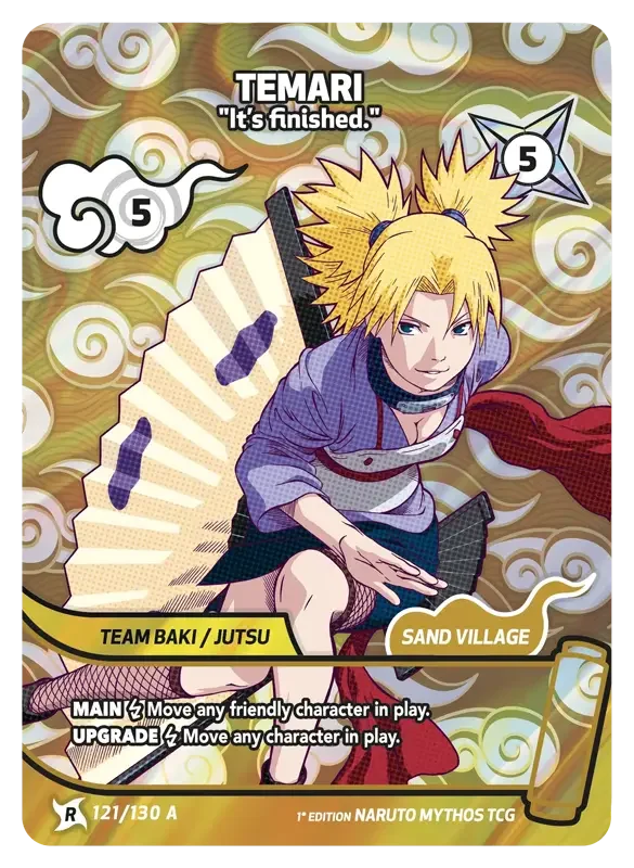 Naruto Konoha Shido Card List - Temari 121/130 Rare Art