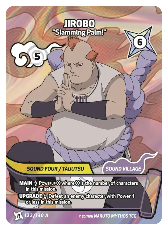 Naruto Konoha Shido Card List - Jirobo 122/130 Rare Art