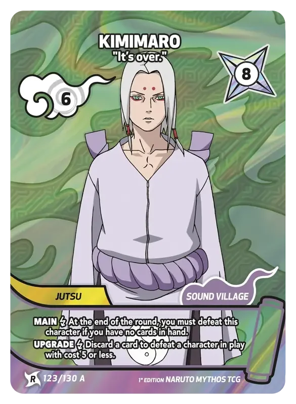 Naruto Konoha Shido Card List - Kimimaro 123/130 Rare Art