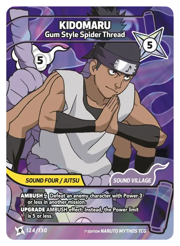 Naruto Konoha Shido Card List - Kidomaru 124/130 Rare