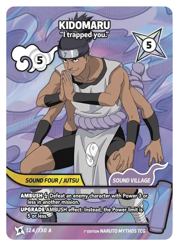 Naruto Konoha Shido Card List - Kidomaru 124/130 Rare Art