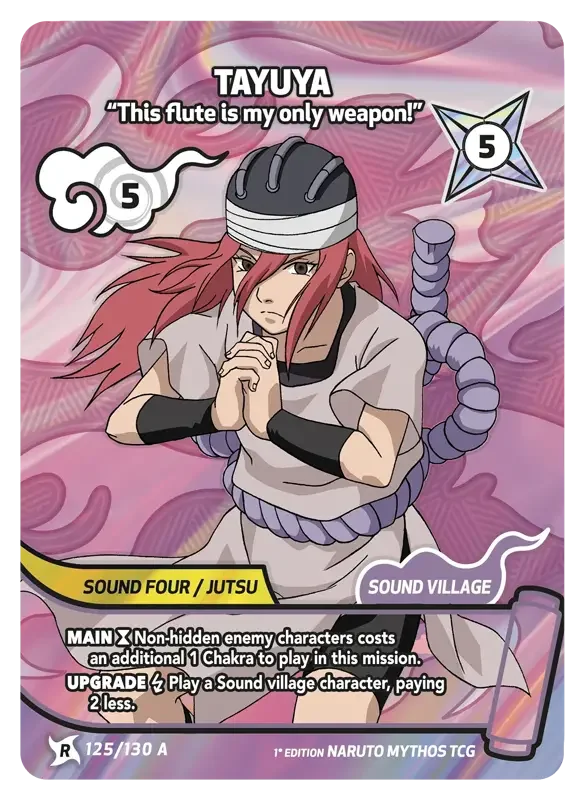 Naruto Konoha Shido Card List - Tayuya 125/130 Rare Art