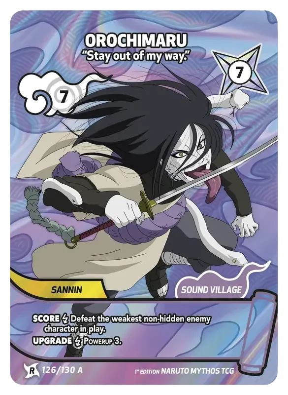 Naruto Konoha Shido Card List - Orochimaru 126/130 Rare Art