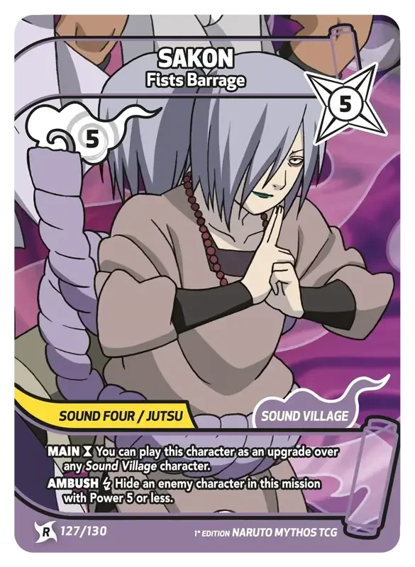 Naruto Konoha Shido Card List - Sakon 127/130 Rare