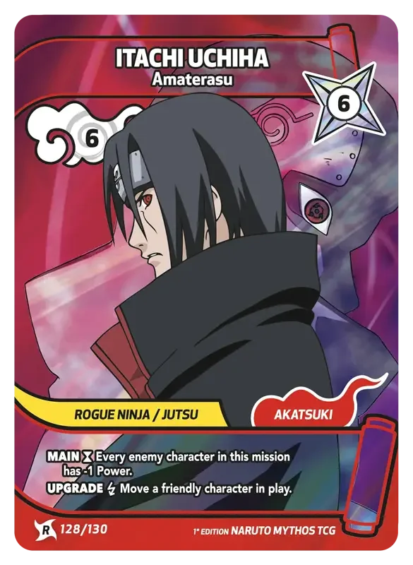 Naruto Konoha Shido Card List - Itachi Uchiha 128/130 Rare