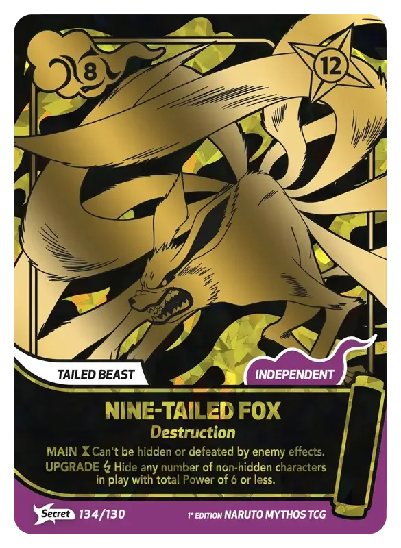 Naruto Konoha Shido Card List - Nine-Tailed Fox 134/130 Secret