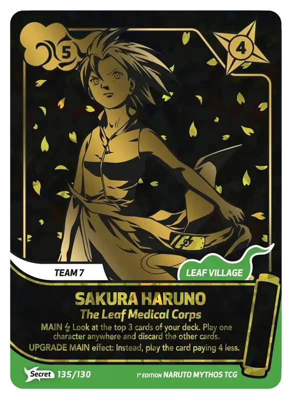 Naruto Konoha Shido Card List - Sakura Haruno 135/130 Secret