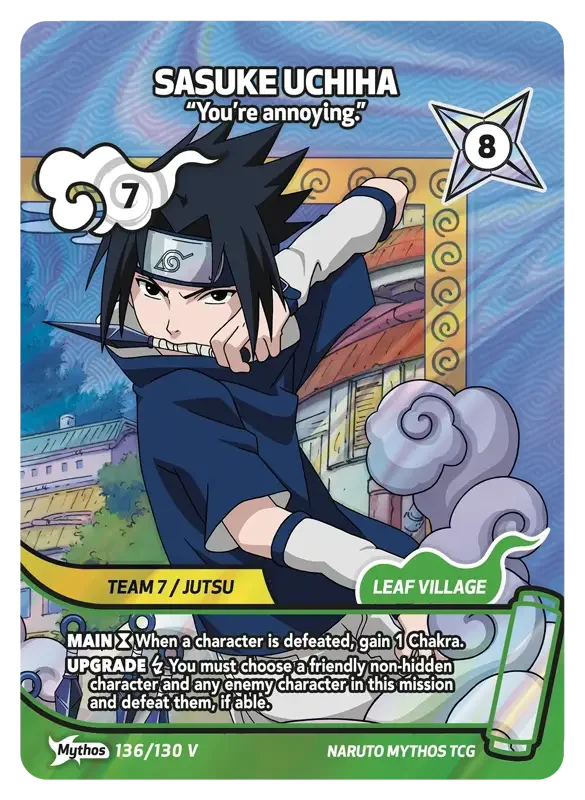Naruto Konoha Shido Card List - Sasuke Uchiha 136/130 Mythos