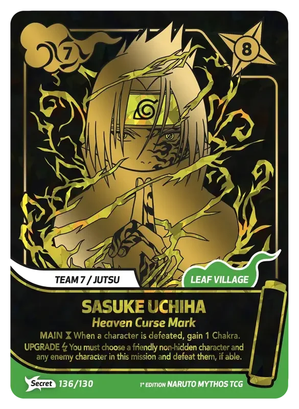 Naruto Konoha Shido Card List - Sasuke Uchiha 136/130 Secret