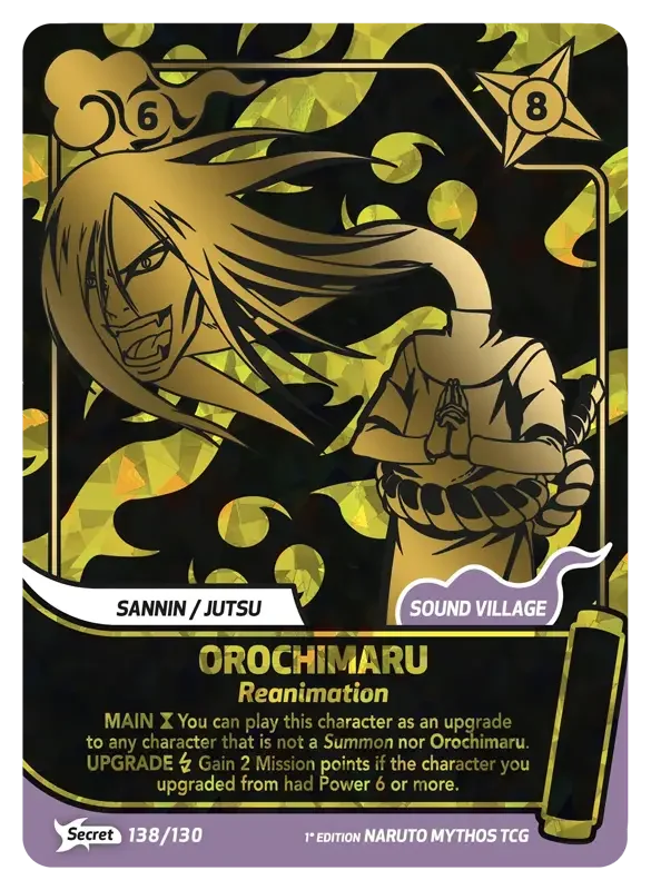 Naruto Konoha Shido Card List - Orochimaru 138/130 Secret
