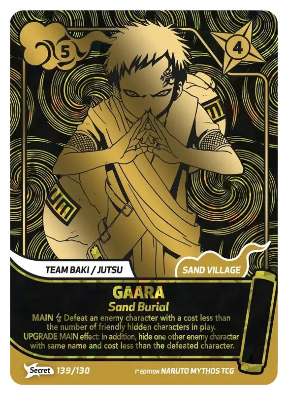 Naruto Konoha Shido Card List - Gaara 139/130 Secret