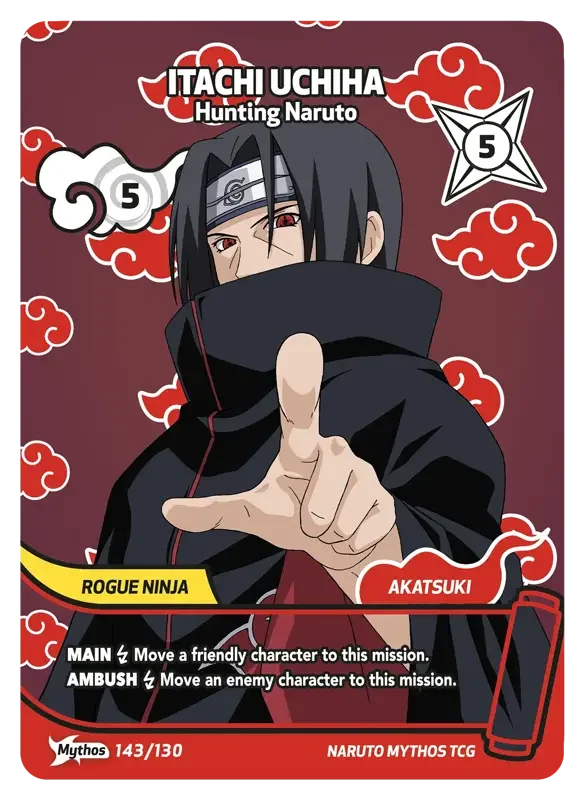 Naruto Konoha Shido Card List - Itachi Uchiha 143/130 Mythos